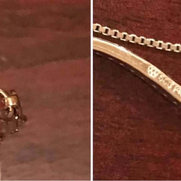 14K White Gold Diamond Necklace - Picture 9 of 10